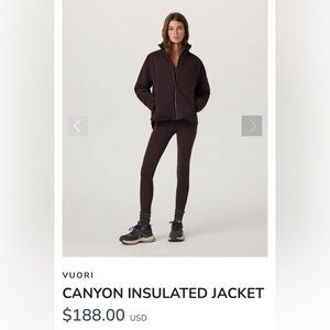NWT! Vuori CANYON INSULATED JACKET - Retail $188